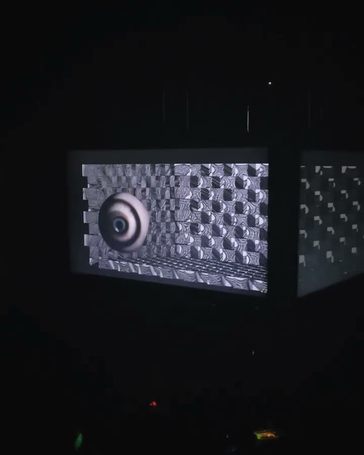 VOID-a installation with an eye-like form across two displays